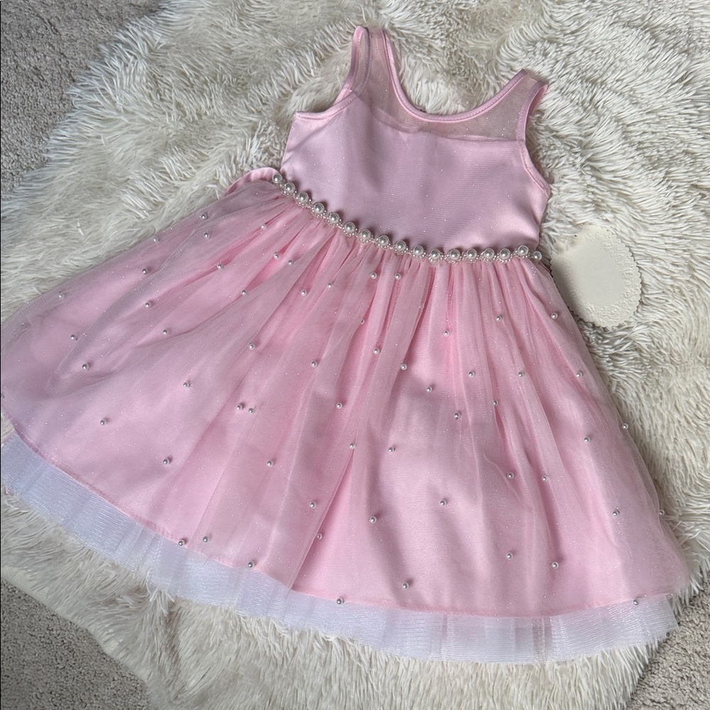 American Princess Pink Dress with Pearl Accents